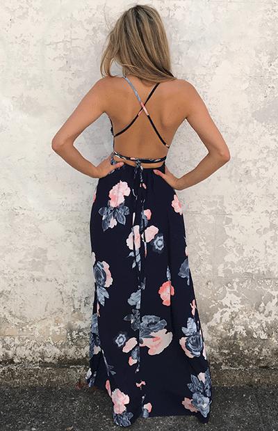 NAOMI MAXI - NAVY BLOSSOM