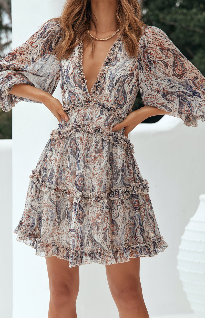 NEST DRESS - NAVY PRINT