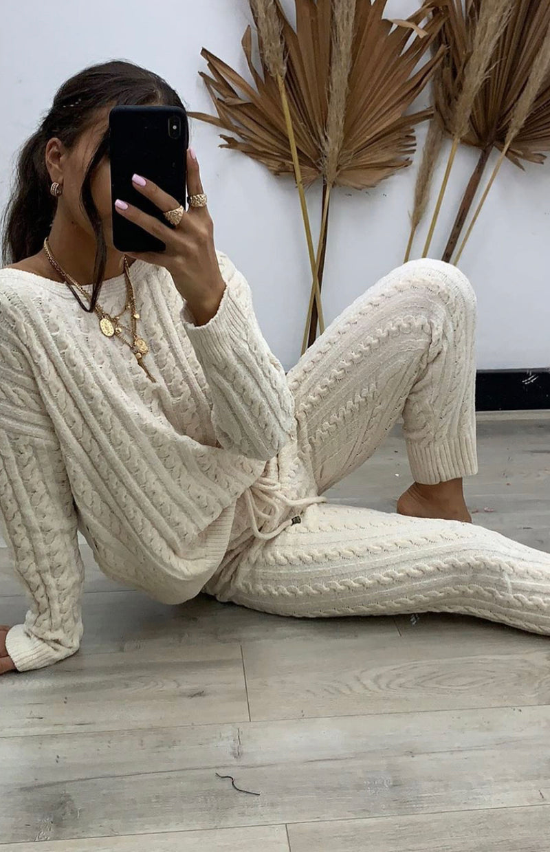 NADINE LOUNGEWEAR PANTS - CREAM