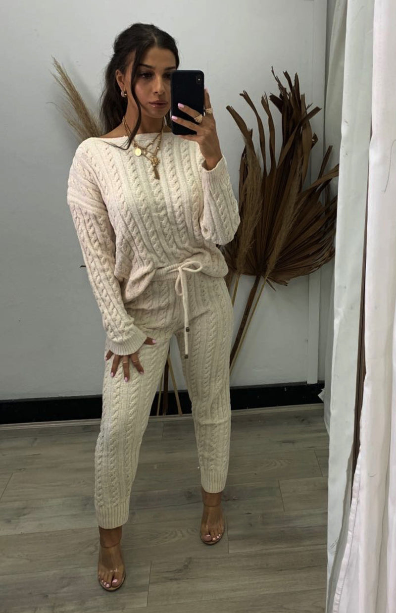 NADINE LOUNGEWEAR PANTS - CREAM